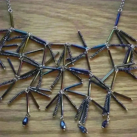 INC International Concepts Iridescent Bead Statement Necklace New - Picture 2 of 5